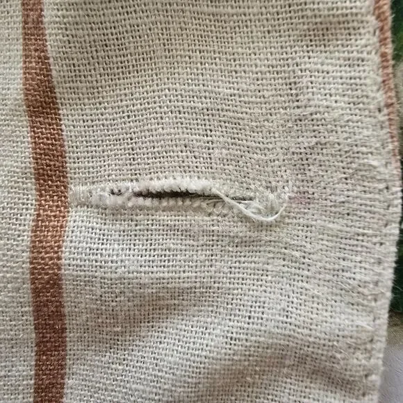 ModCloth Opportunity Linen/Viscose Blazer Cream Striped Front Pockets Light 1X - Picture 11 of 11